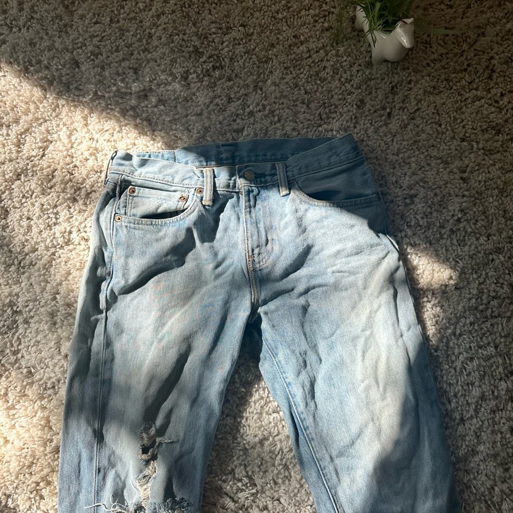 Levi strauss summer distressed highwaisted size 31 light blue denim 511 …